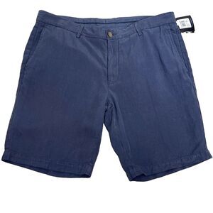 Scott Barber Men's Flat Front Shorts Linen Blend New Size 36 x 9 Casual